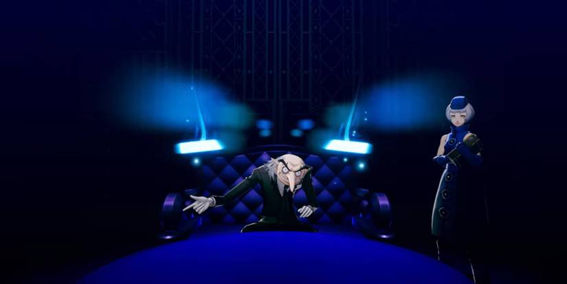 Igor and Elizabeth in the Velvet Room in Persona 3 Reload