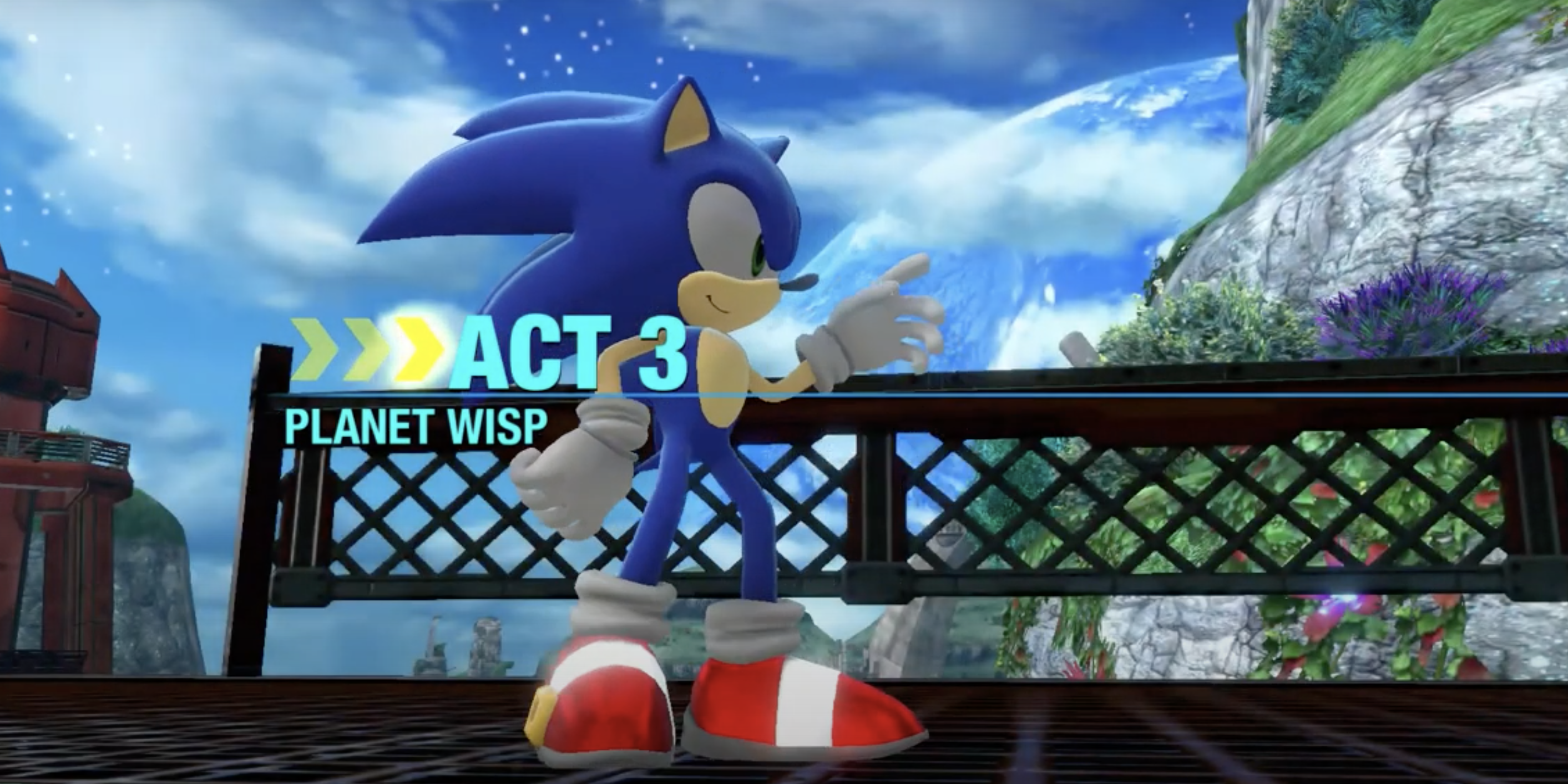 Sonic about to start the Third Act of Planet Wisp