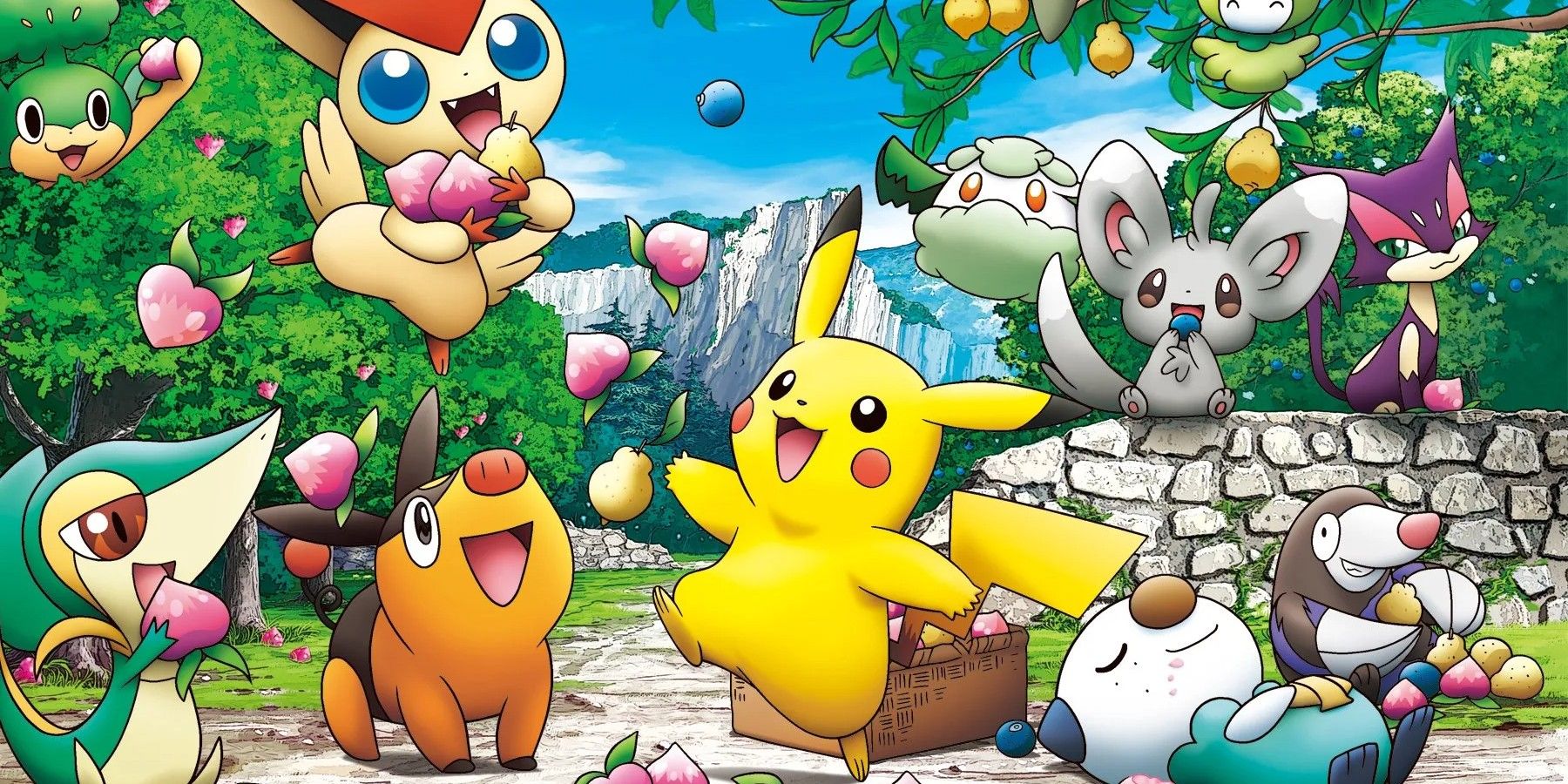 A group of happy Pokémon 