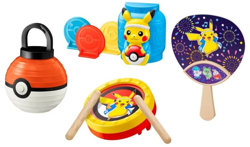 A series of images of the new line of Pokemon Happy Meal toys coming to Japanese McDonalds restaurants in 2023.