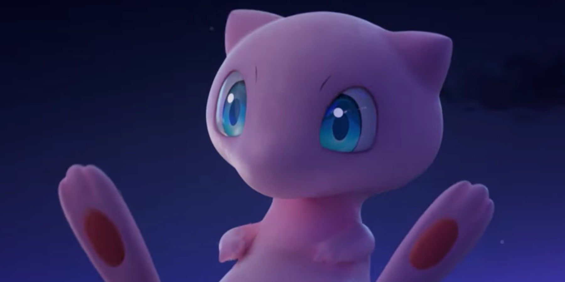 Mew. mew, the legendary pokémon. mew, the mythical pokémon. a half shiny mew.  mew is half shiny. mew is pink and blue. a multicolored mew. pokémon  scarlet and pokémon violet, paldea region