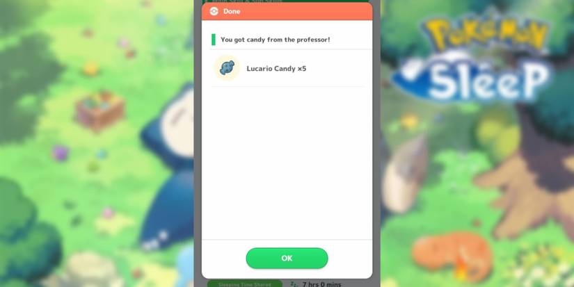 image showing a reward for removing a pokemon in pokemon sleep.