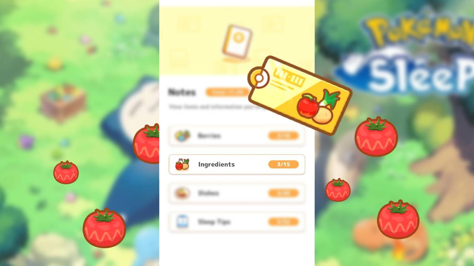 image showing some ingredients in pokemon sleep.