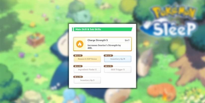 image showing main skills and sub skills in pokemon sleep.