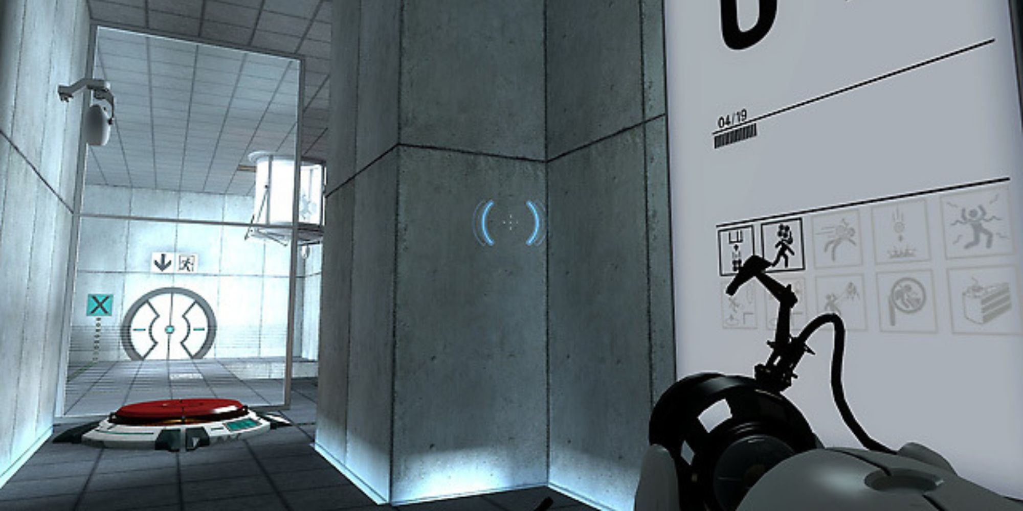 A player in a hall in Portal