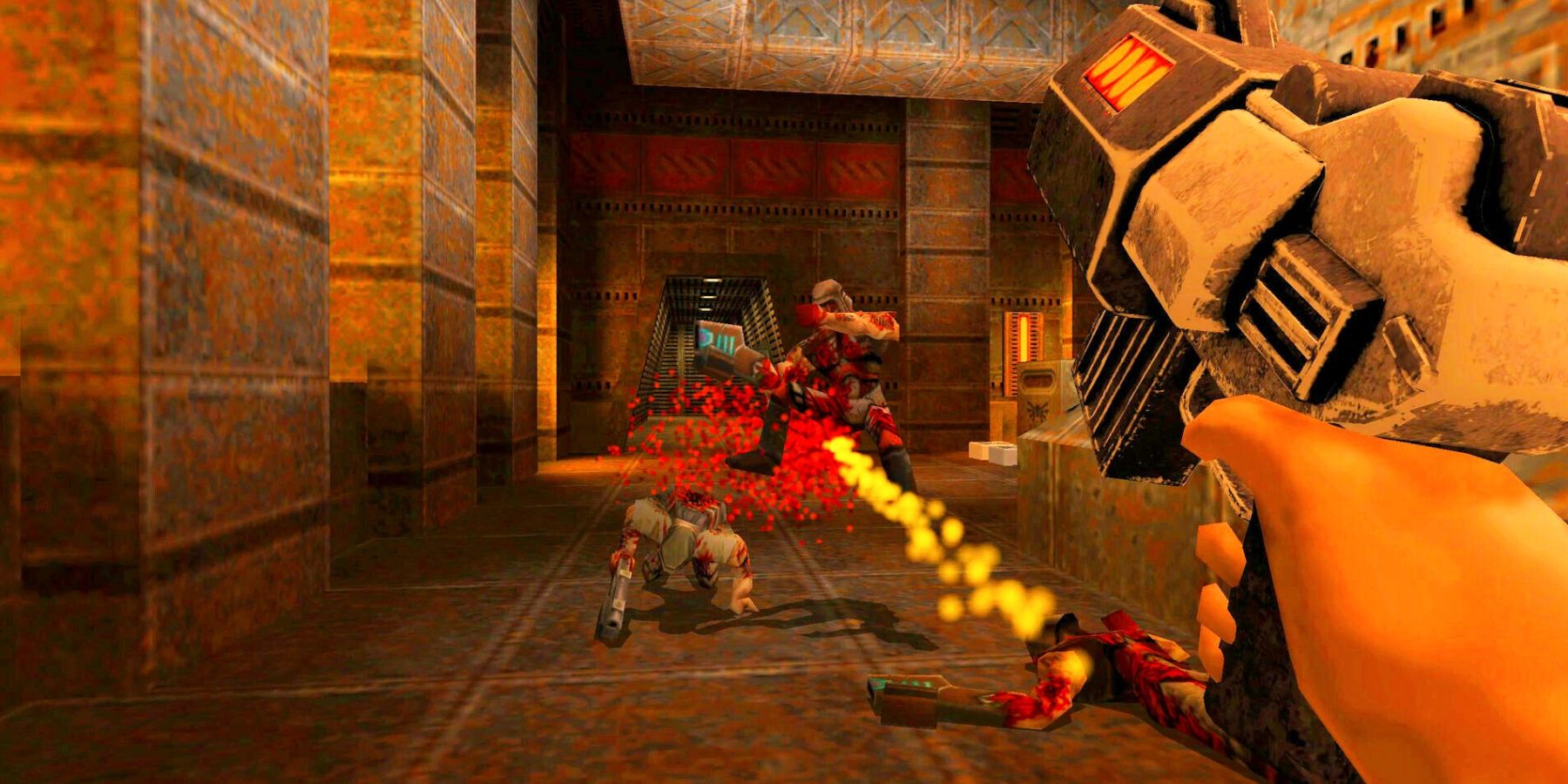 Quake 2 Remaster shooting enemies