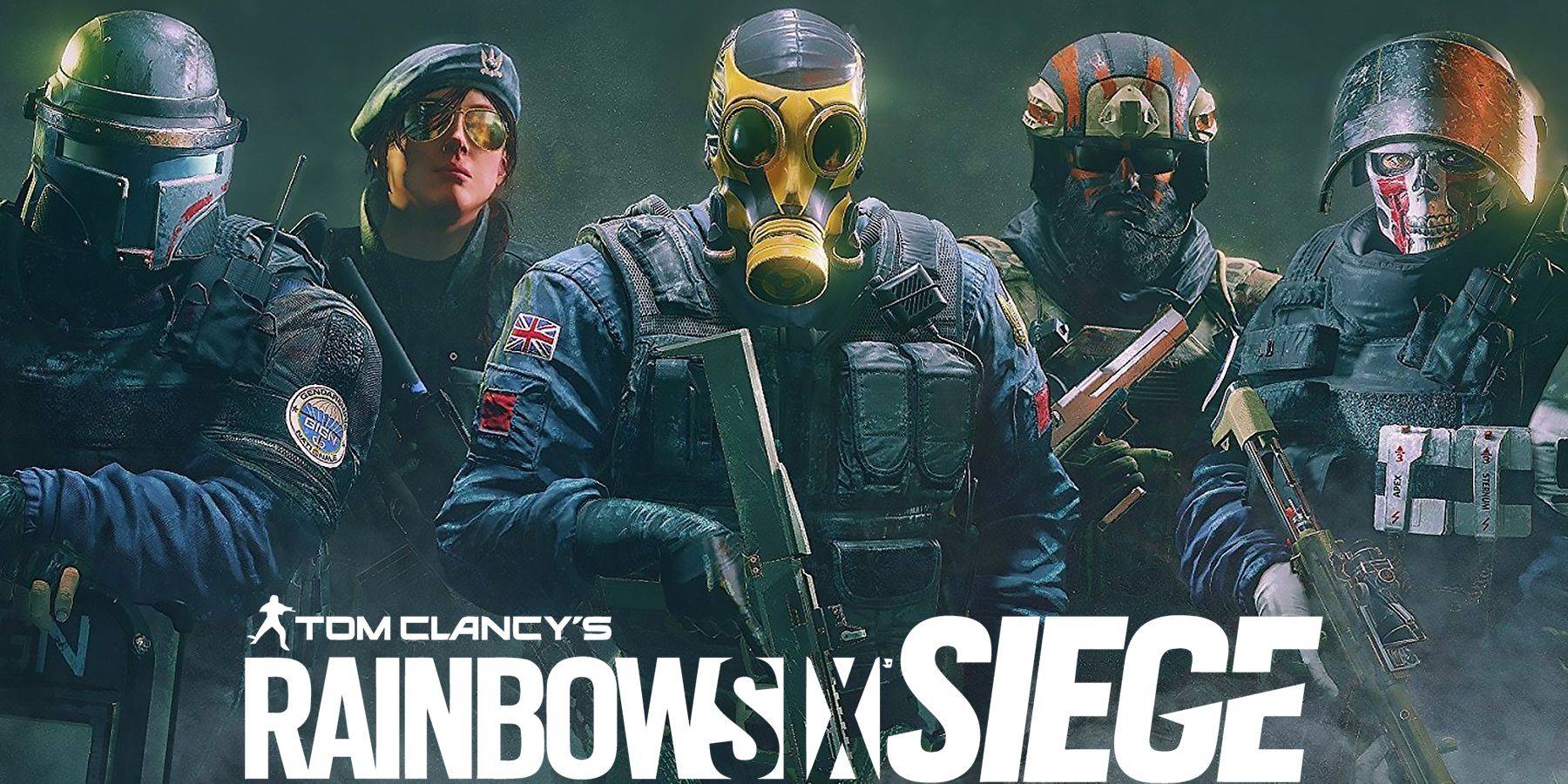 Rainbow Six Siege five operators with white game logo