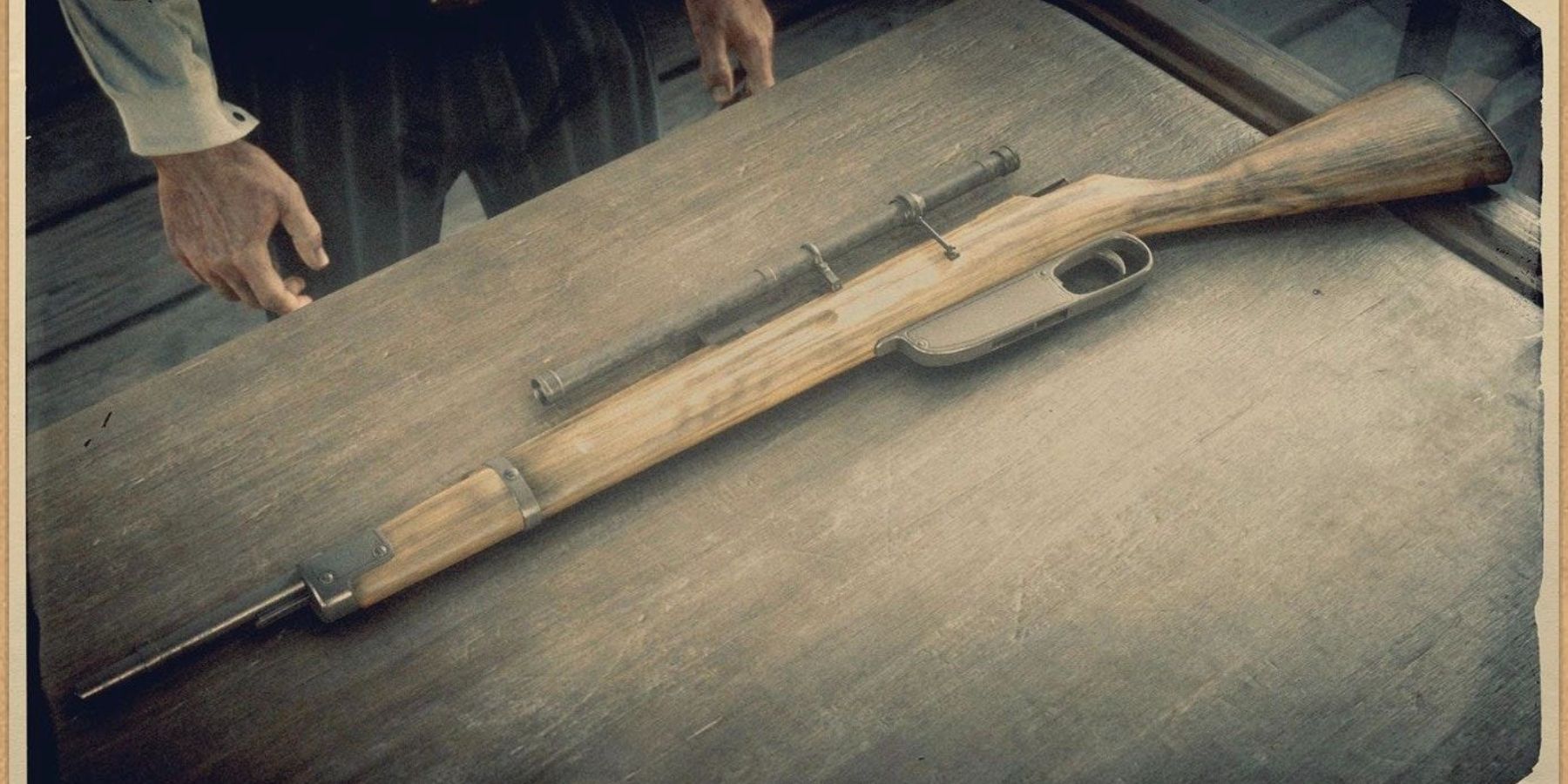 RDR2 Red Dead online a closeup of the Carcano Rifle