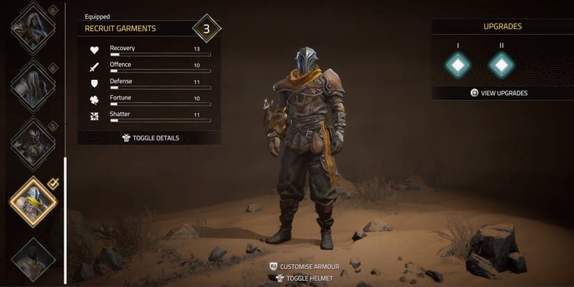 The Recruit Garments armor set from Atlas Fallen