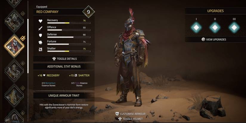 The Red Company armor set from Atlas Fallen
