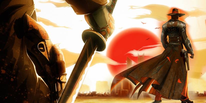 Red Steel 1 and 2 splash art with main characters, melee and guns