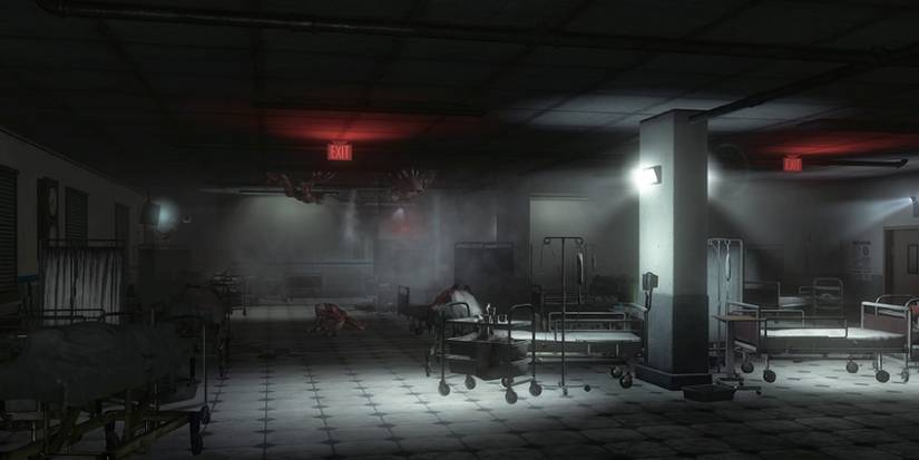 Screenshot of the abandoned and eerie hospital.