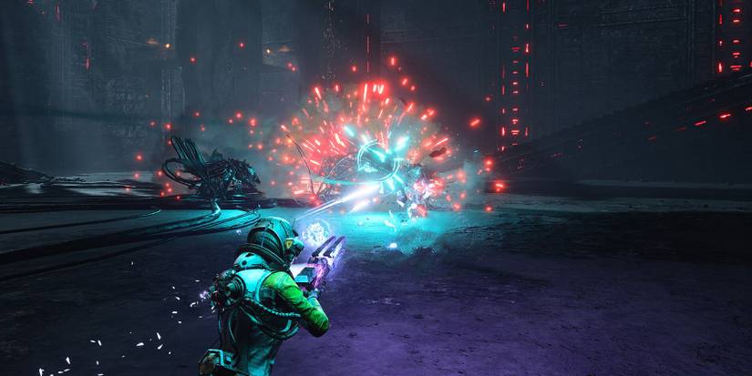 returnal shooting at enemies