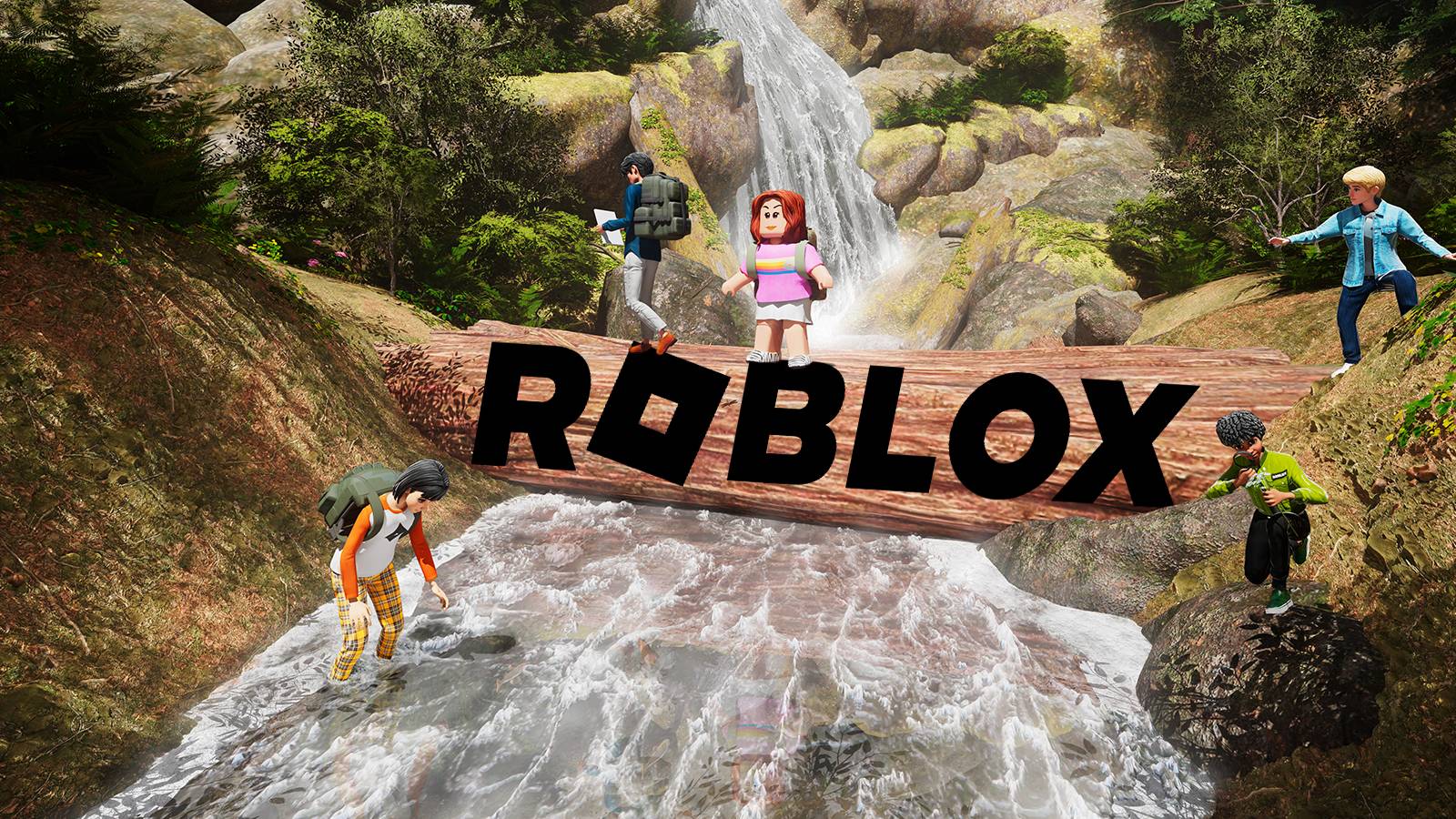 Roblox forest river promo with game logo