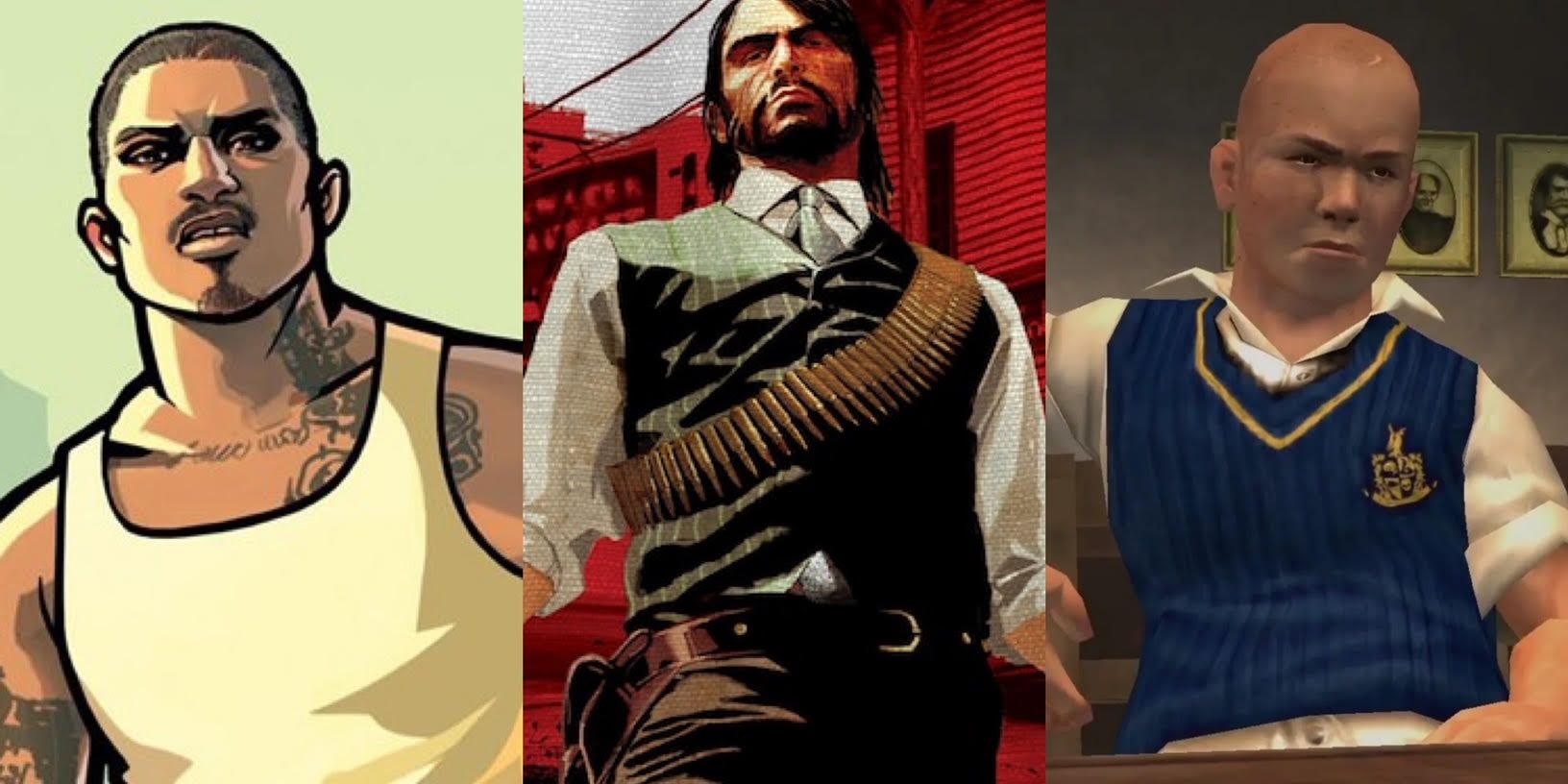 Rockstar Games: CJ in GTA: San Andreas, John Marston in Red Dead Redemption, Jimmy Hopkins in Bully 