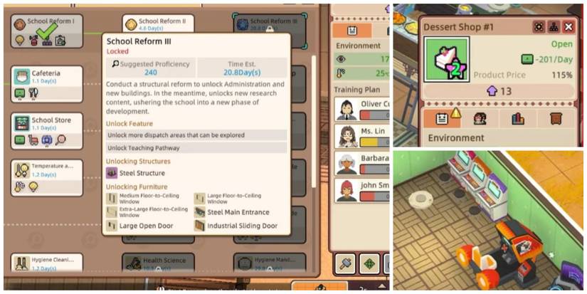 School Reform Three, Dessert Shop and Campus Arcade in Let's School