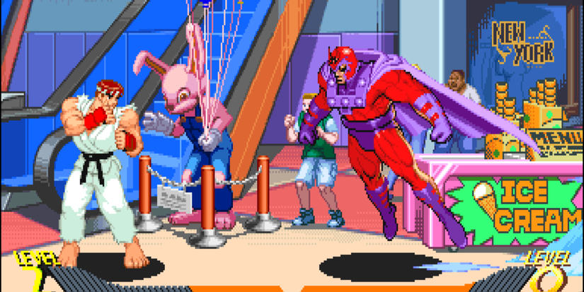 Xmen vs street fighter Ryu and Magneto