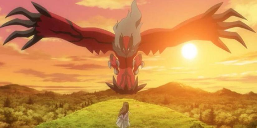 Yveltal Towering Over A Young Girl