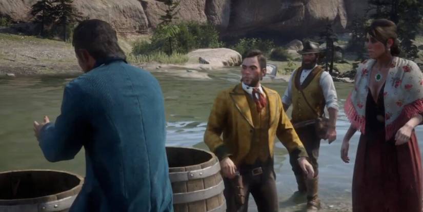 Proetus and Acrisius preparing to get into their barrels. 