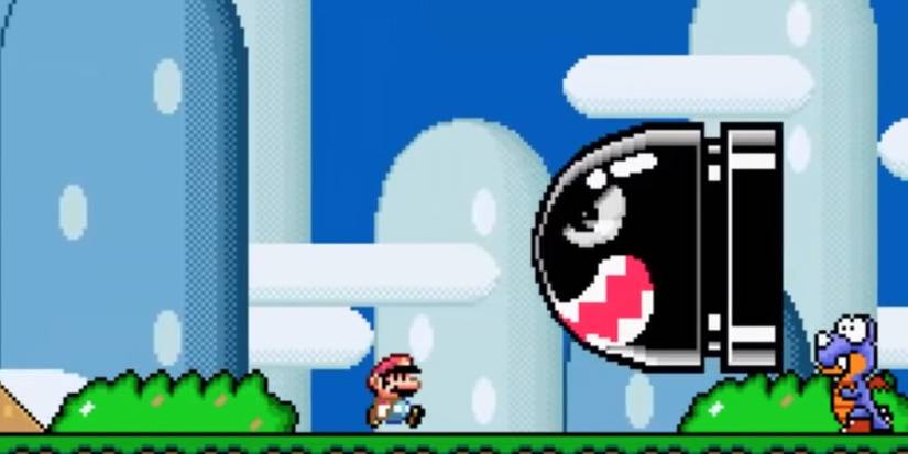 Mario Running Beneath A Bullet Bill