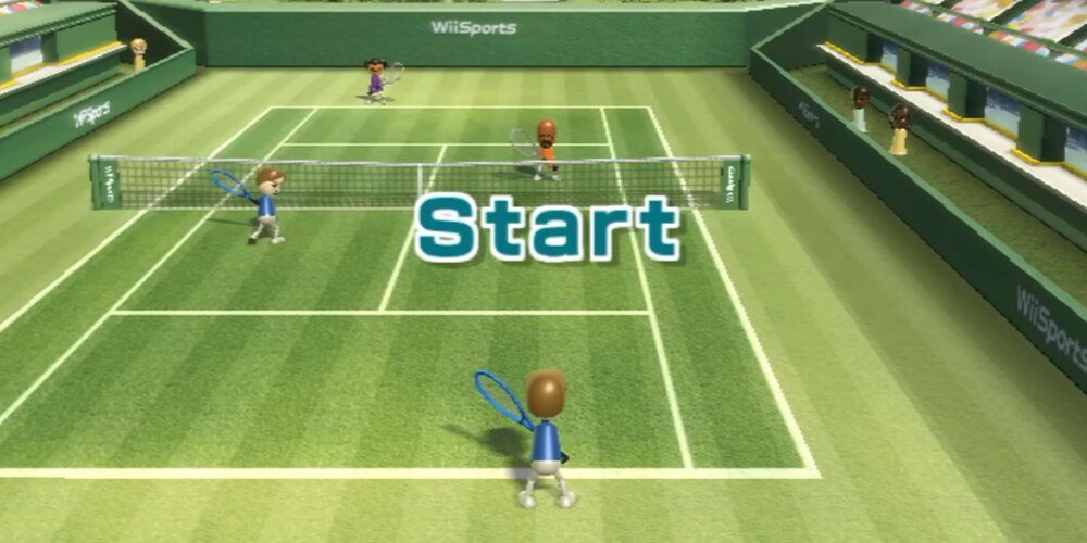 Duos Tennis Being Played In Wii Sports