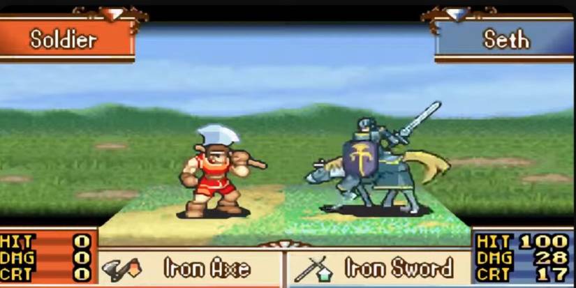 Seth Encountering A Soldier In Fire Emblem Sacred Stones