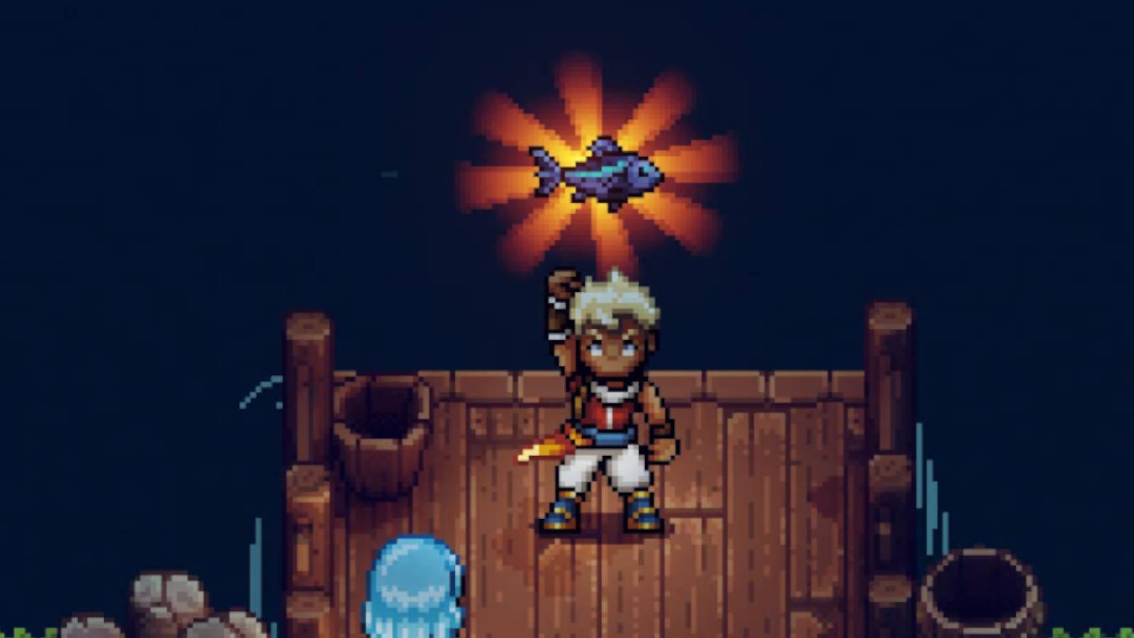 Sea of Stars - catching a fish