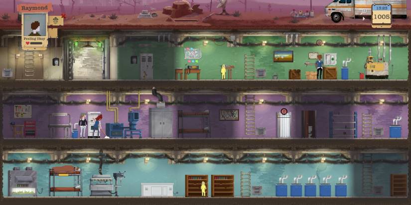 A player managing their family bunker in Sheltered 1