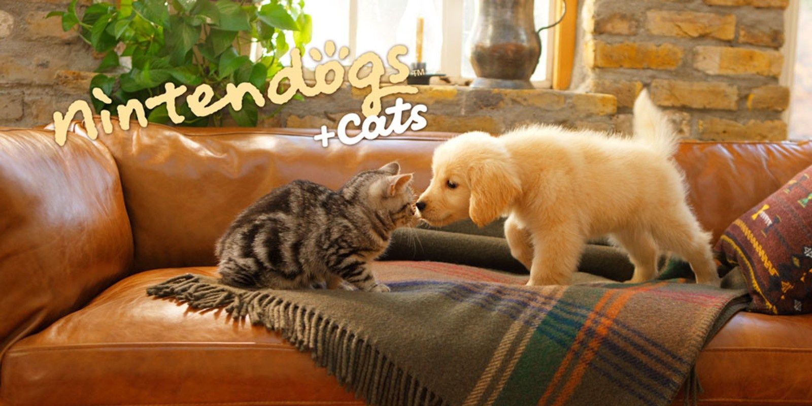 Nintendogs + Cats logo cat and puppy on couch
