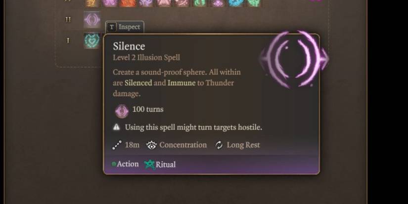 The Silence spell in Baldur's Gate 3