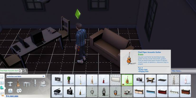 guitar in build mode sims 4