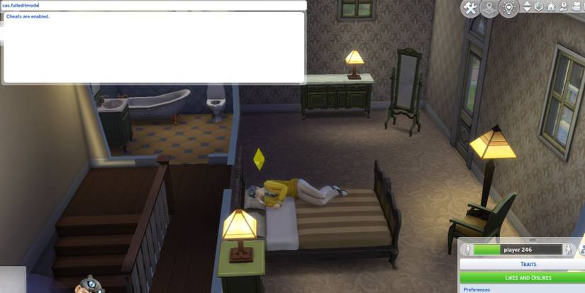 a sim sleeping on bed sims 4