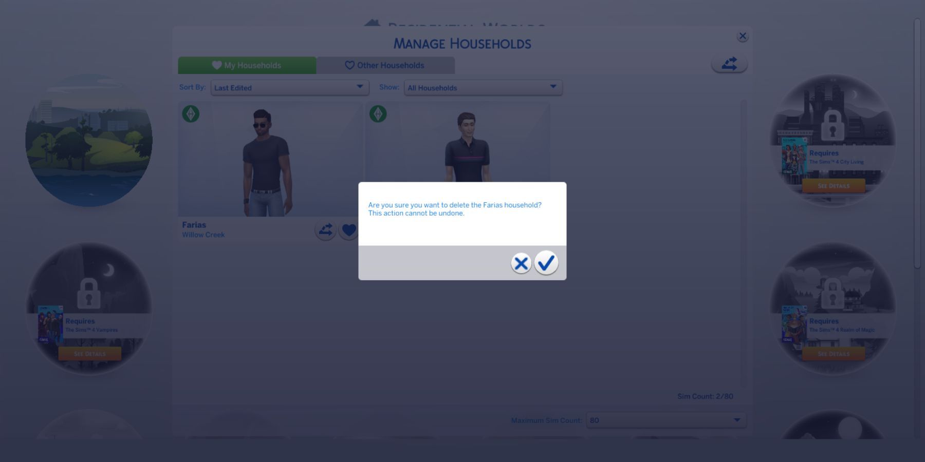 how to delete sims in sims 4