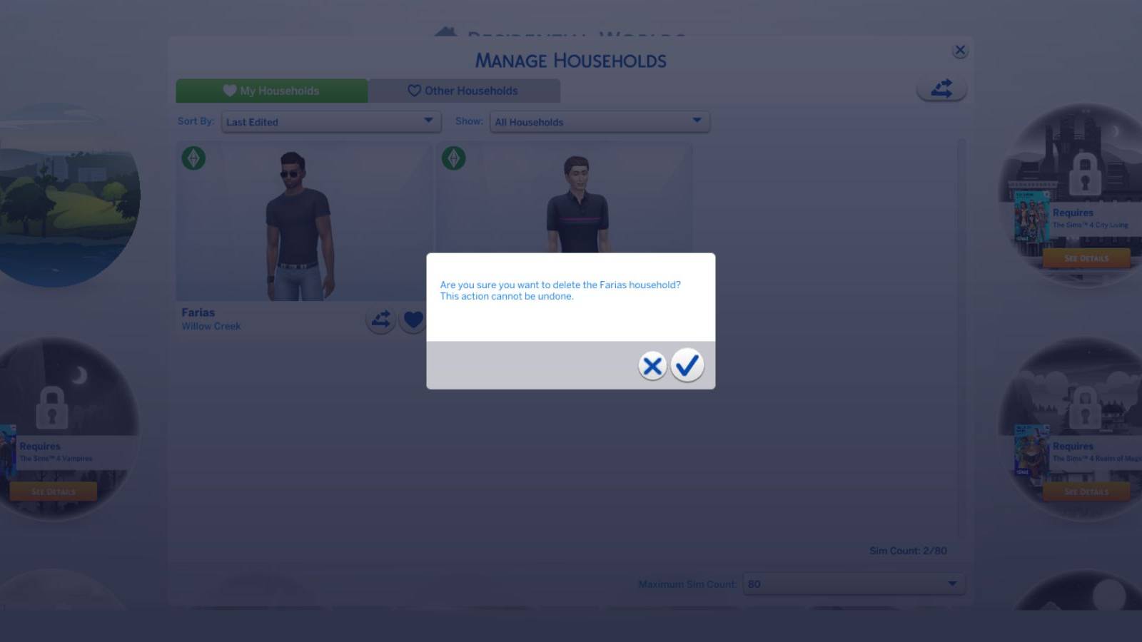 how to delete sims in sims 4