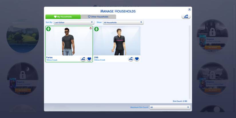 household sims in sims 4