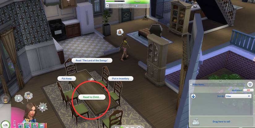 a book placed on table in sims 4