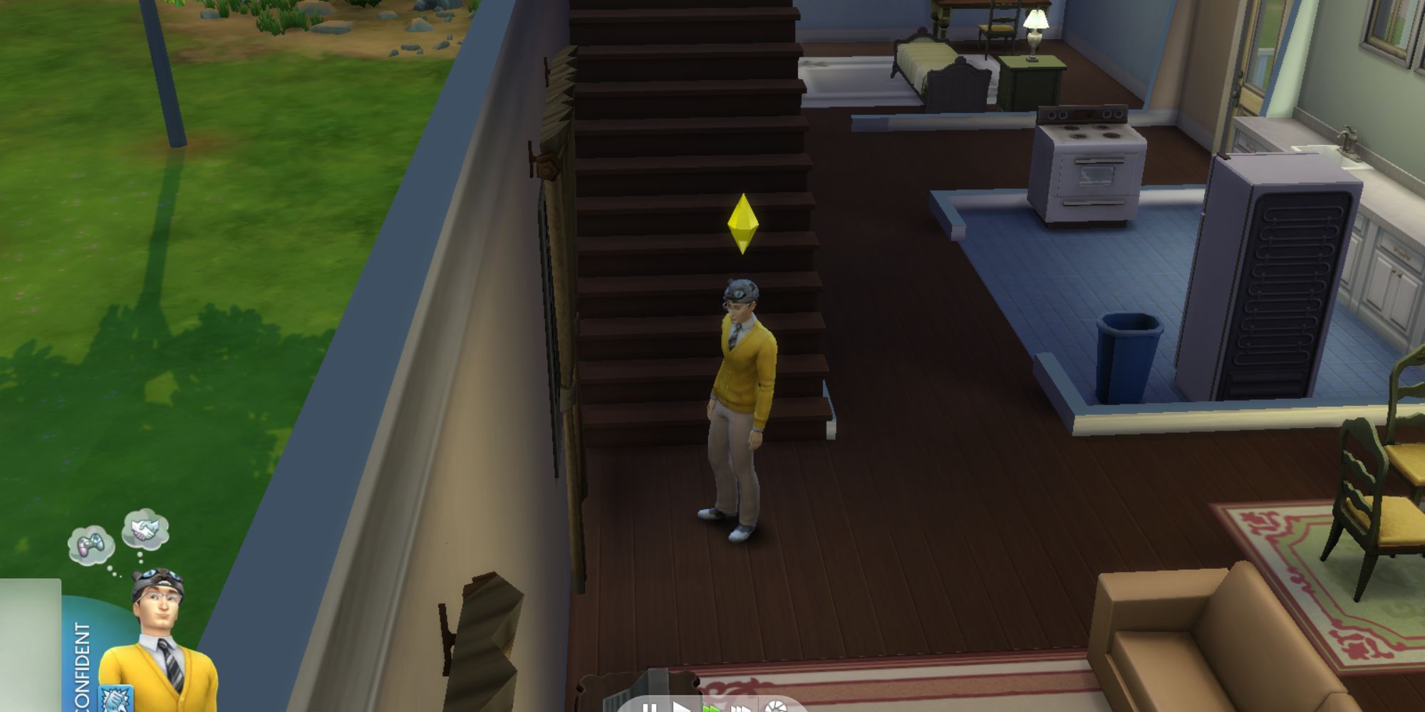 a sim standing in a home sims 4
