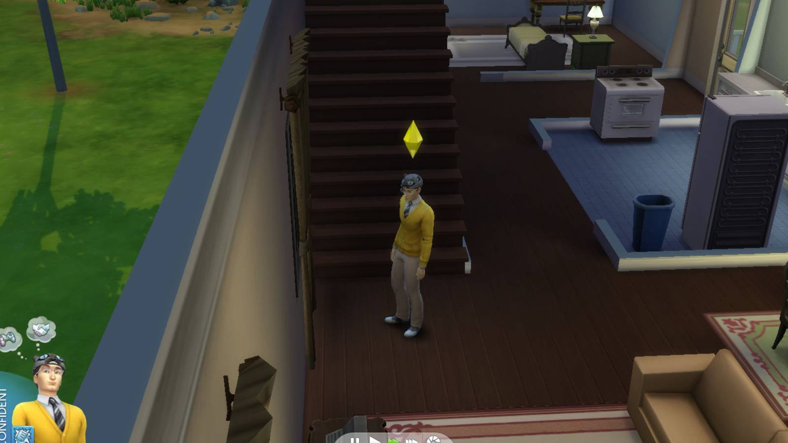 a sim standing in a home sims 4