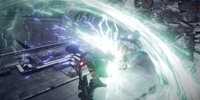 Slashing an enemy in Armored Core 6 Fires of Rubicon