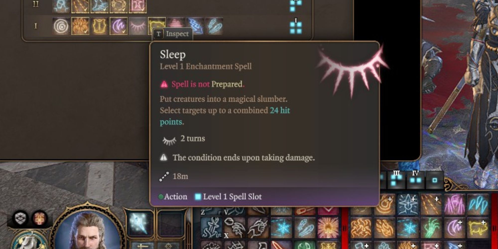 The Sleep spell in Baldur's Gate 3