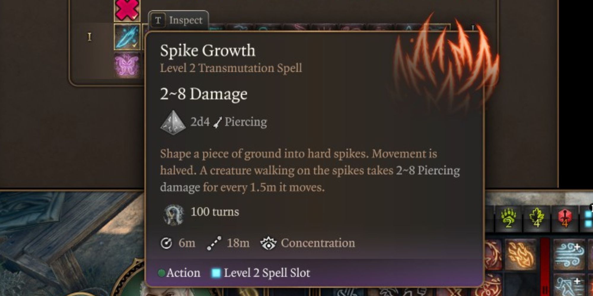 Spike Growth spell in Baldur's Gate 3