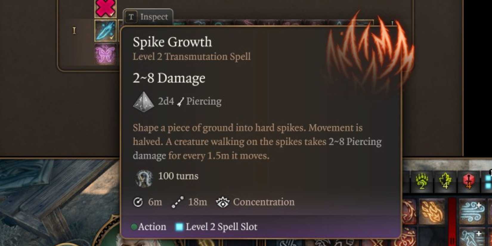 Spike Growth spell in Baldur's Gate 3
