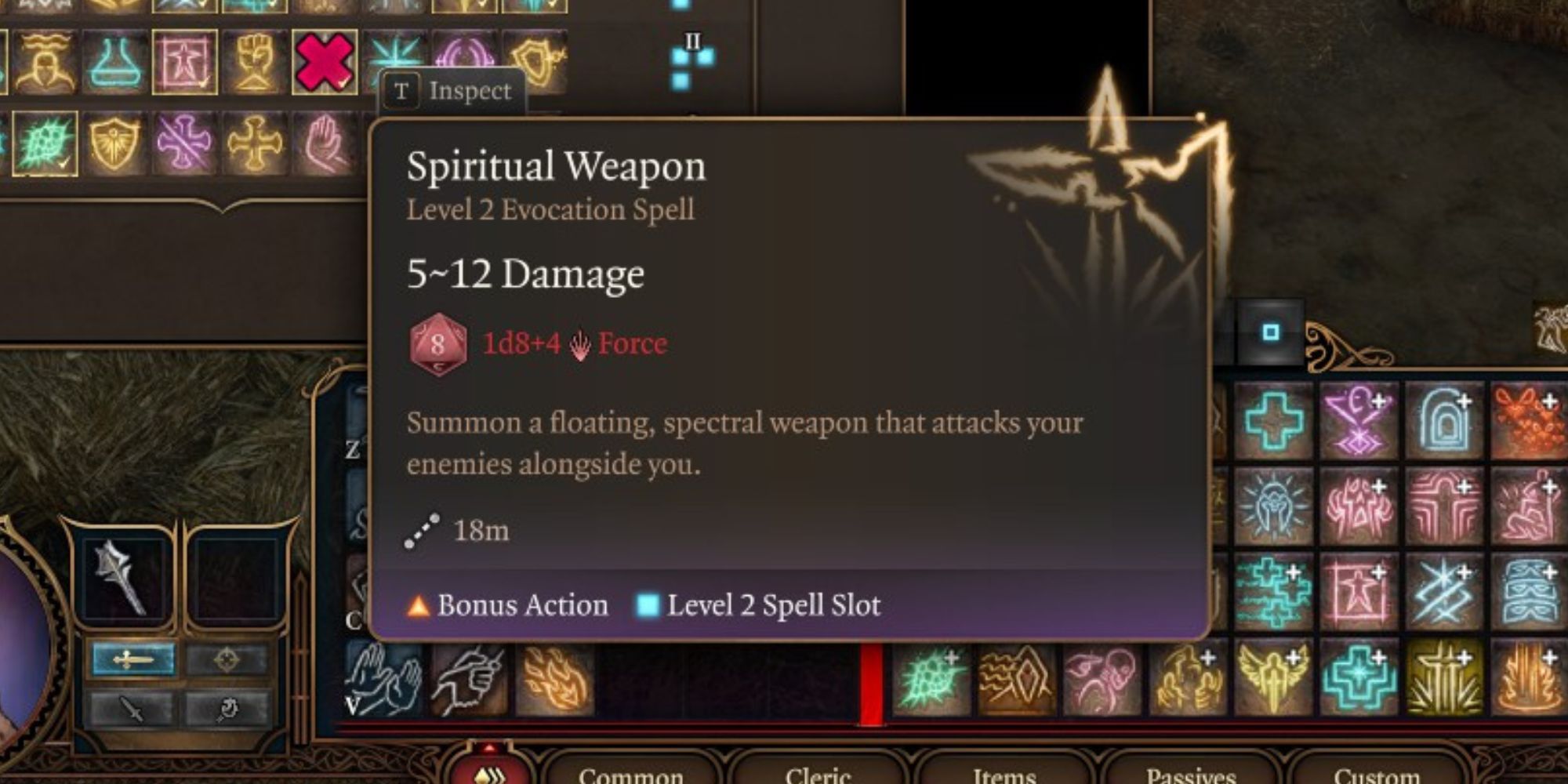 Spiritual Weapon spell in Baldur's Gate 3