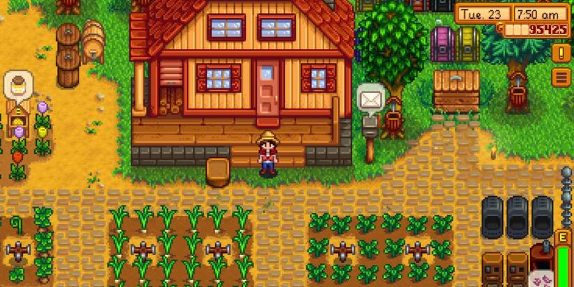 stardew valley farm screenshot in front of house