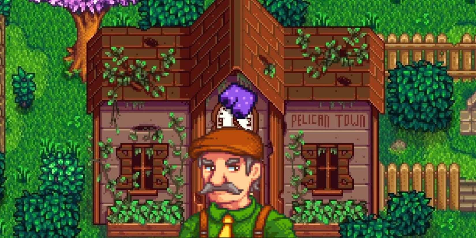 Mayor Lewis and his lucky purple shorts from Stardew Valley