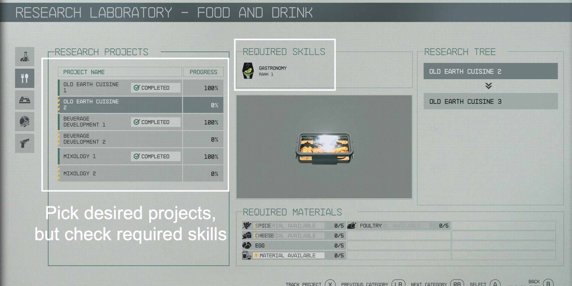 Starfield: How to Cook