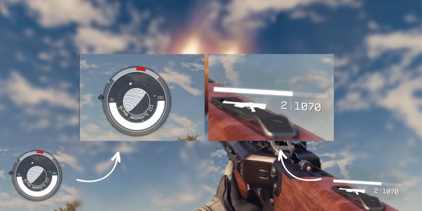 image showing starfield's weapon and compass hud.