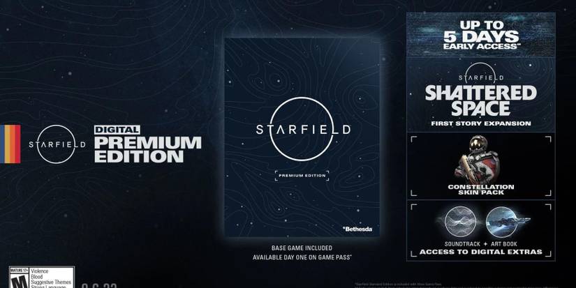 image showing the perks of starfield's digital premium edition.