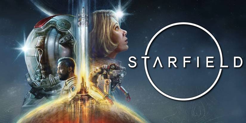 Promo art for Starfield overlaid with the game logo