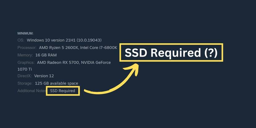 image showing starfield's ssd requirement on pc.